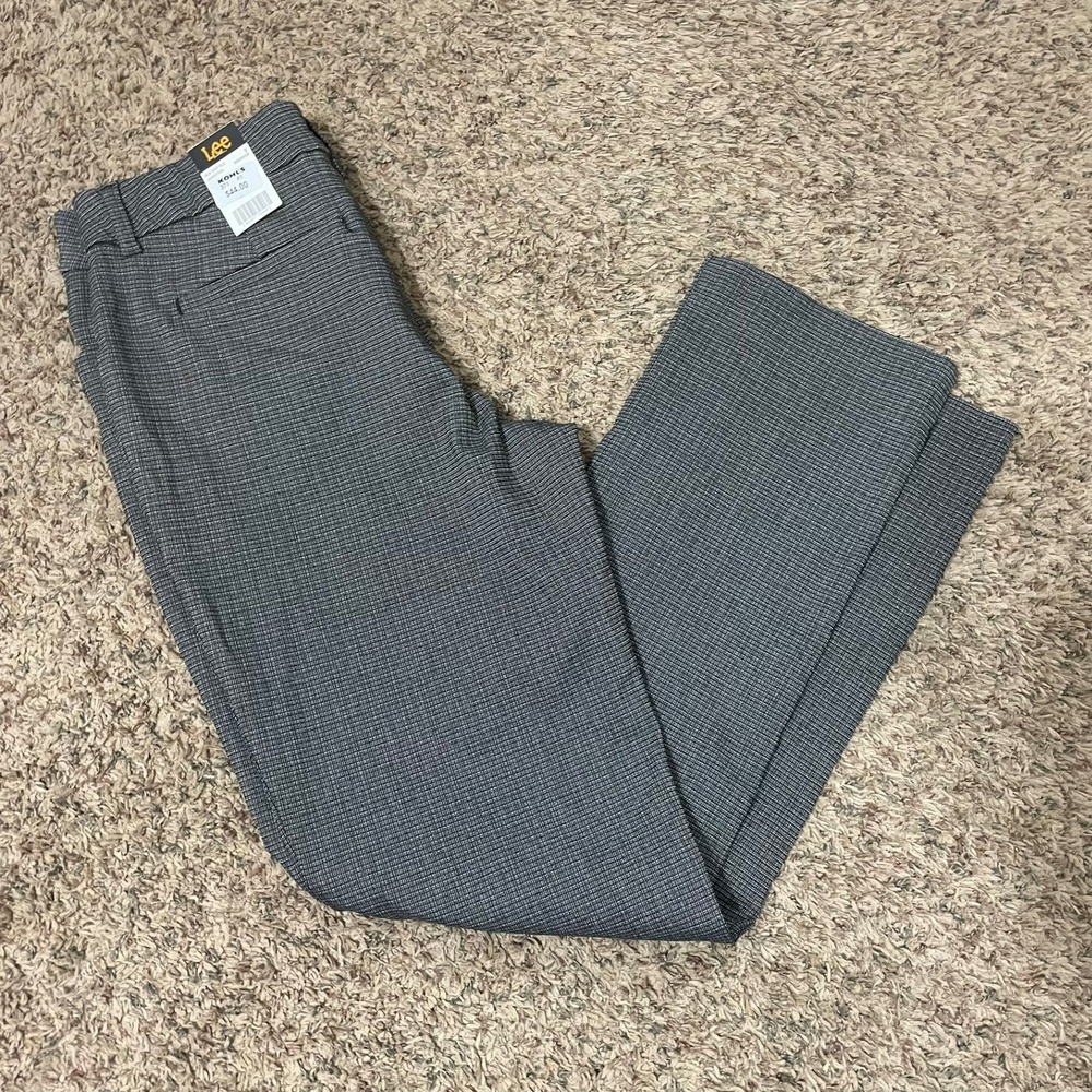 Lee Women's Black White Plaid Straight Leg Pants Size Medium/8 NWT